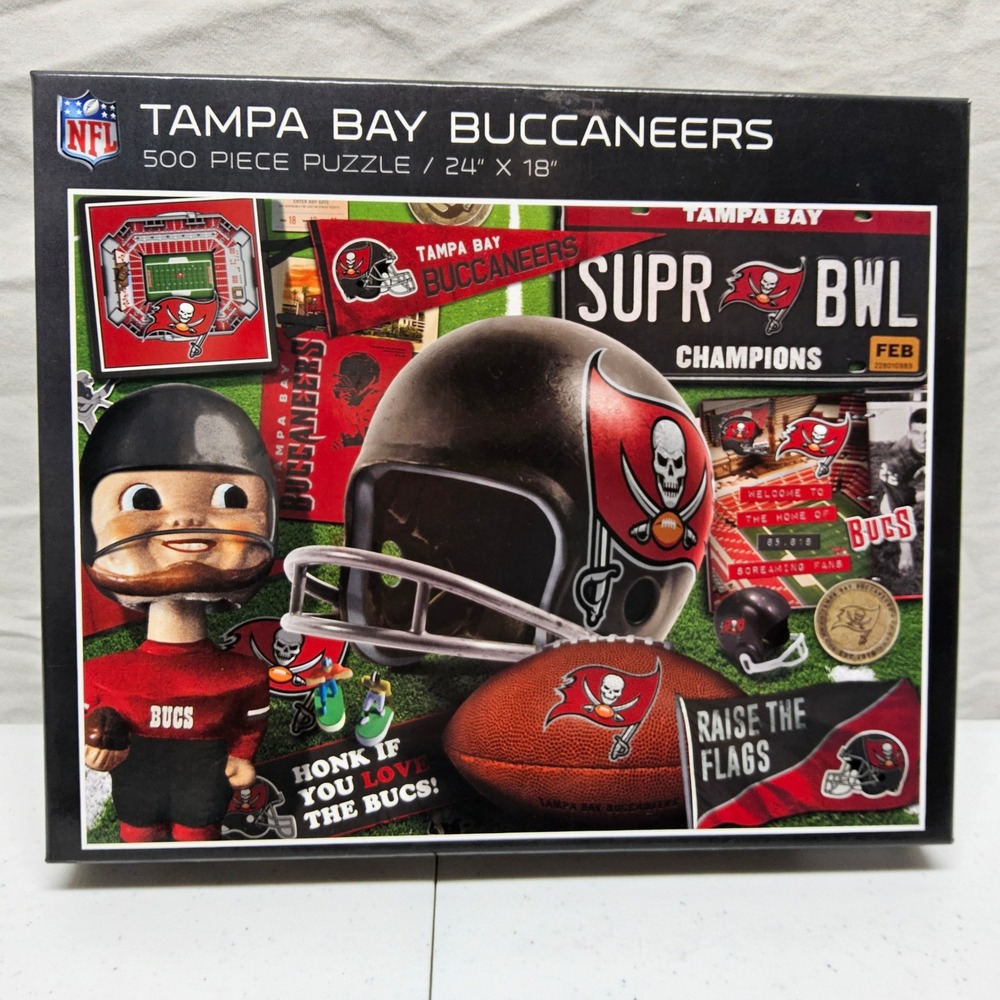 NFL Tampa Bay Buccaneers Puzzle 500 Piece Red Black Super Bowl Champions 24x18